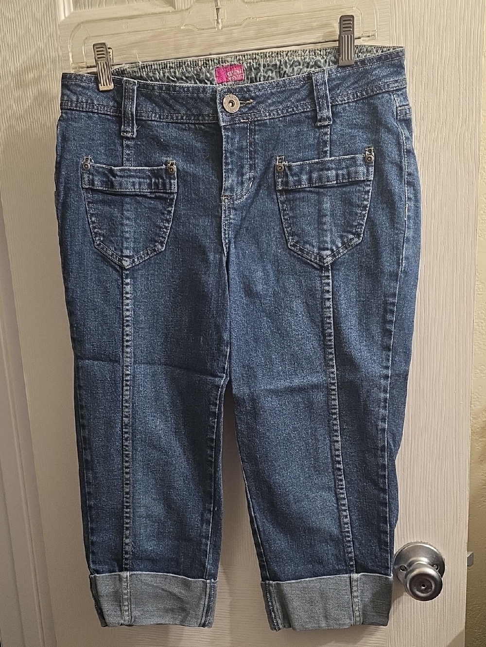 Personal Identity Denim Cropped Jeans with Cuffed Hem Size 9/10